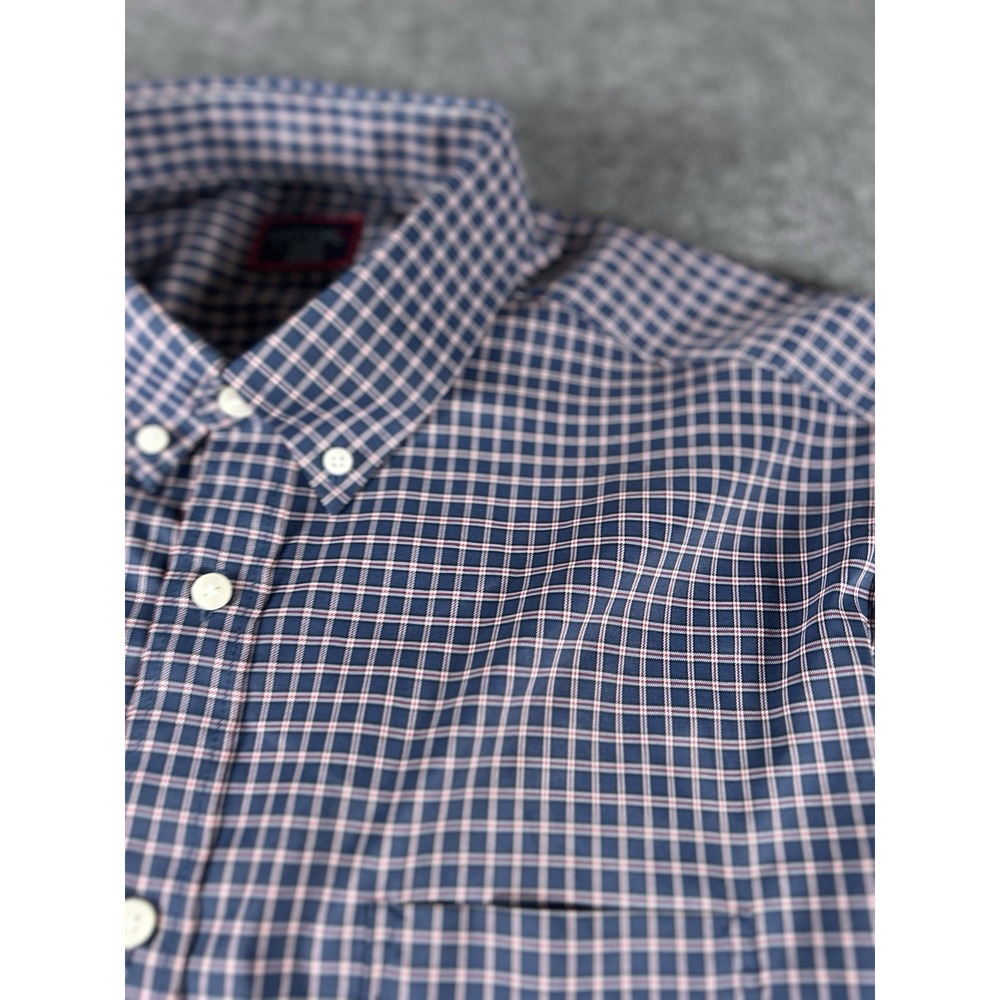 UNTUCKit Men's XL Tall Slim Fit Plaid Long Sleeve Button Down Polyester